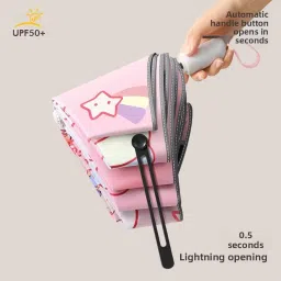 baby bucket Rounded Corner Children's Fully Automatic Foldable Umbrella – Sun & Rain Protection for Boys & Girls image 2