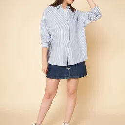 high star Women's Striped Oversized Fit Shirts image 2