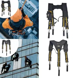 trendynest Men Tool Belt Suspender Tool Hanging Work Belt Brace For Construction Roofer H Type | Mens Accessories | Suspenders Braces image 4