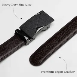 modena works Men's Vegan Leather Belt | FREE Vegan Leather Revival Kit | Rex Black (Brown) image 1