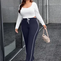 sakhwala Women's Track Pants | Plus Size Trackpants for Women | Stylish Gym & Yoga Pants | Striped Lounge Wear | Loose Fit Joggers | Casual Pyjamas image 5