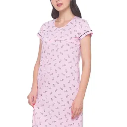 av2 Women's Cotton Floral Knee Length Maternity Nighty image 2
