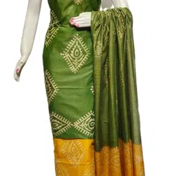 haider ali and sons Women's Cotton Silk Batik Print Unstitched Salwar Suit Dress Material With Duputta_05 image 1