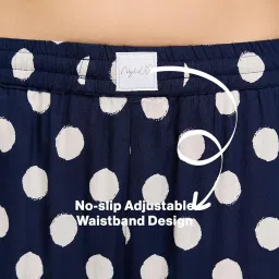 nykd Breezy Rayon Pyjama with Elasticated Waist & Pockets – Relaxed Fit & Contrast Piping – NYS142 NAVY BLUE image 3