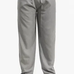 the stylish era Elastic Waist Casual Pants, Light Grey, Straight Leg, Relaxed Fit image 3