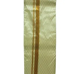prakasam cotton men's silk look asha pattu 8 yard(8mulam) 3.60mtr double layer embosed box design dhoti image 3