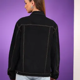 kotty Women's Solid Classic Comfortable and Versatile Outerwear Denim Jacket image 2