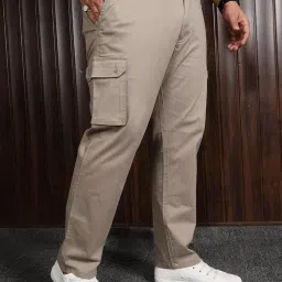 bigbanana Plus Size Men's Regular Fit Solid Trousers image 3