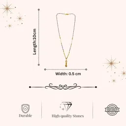 accessher American Diamond Stylish Black Beads Mangalsutar | Gold Plated Pendant Chain Mangalsutar | Adjustable Chain for brides, newlyweds & married women image 4