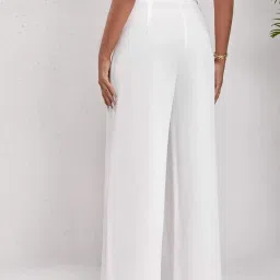 kotty Women's High Rise Viscose Rayon Relaxed Fit Korean Trousers image 3