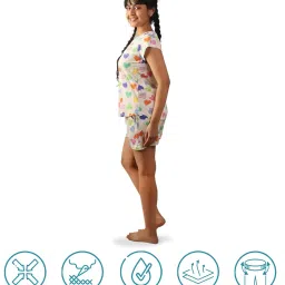 hestia | Co-Ord Night Wear with Shorts and T-Shirt for Women | Co Ord Cotton Night Suit for Woman | Anti Rash Fabric Night Dress Set | Shrink Free | Breathable Fabric (Co-ordinate Set 1) image 2