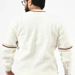 manra Men Round Neck Wide Stripe Full Sleeve Woolen Winter Pullover Sweater_ (Men Round Neck Sweater/Size 38-40) image 2