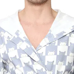 wear we met Mens Night Robe, 100% Cotton, Flynn (M) image 5