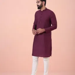 kisah Mens Kurta|Blended Fabric Solid Pattern Fashionable Mens Ethnic Wear|Regular Fit Mandarin Collar Long Sleeves image 1
