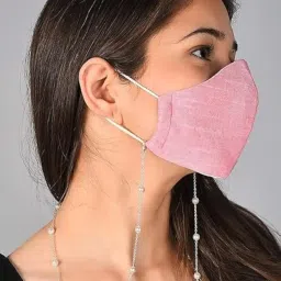 IMMIJWELL Face Mask Chain Lanyard Eyeglass Glasses Chains, Mask Chain Necklace Holder lanyard Unisex Mask Strap Eyeglass Chains Pearl Beaded Reading Eyeglass Holder Adjustable (Silver 70 CM) image 2