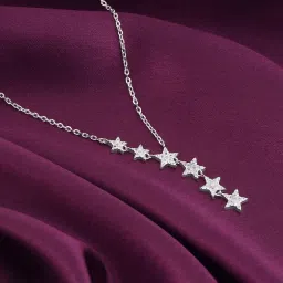 giva 925 Silver Starry Drop Necklace | Gifts for Girlfriend,Pendant to Gift Women & Girls | With Certificate of Authenticity and 925 Stamp | 6 Month Warranty image 2