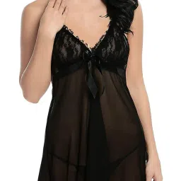 xs and os Women's Blended Solid Midi Babydoll image 2