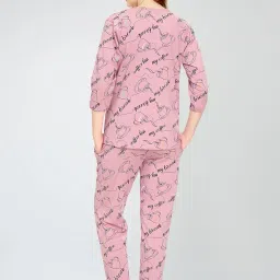 ZEYO Women's Cotton Cup & Saucer Printed Nursing & Maternity Night Suit Set Of Top & Pajama Set Feeding Night Dress 5799 image 4