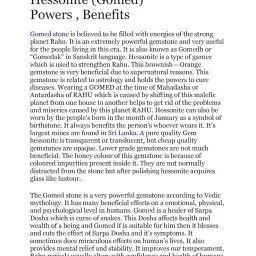 lmdprajapatis 5.50 Carat Natural Lab Certified Hessonite/Garnet/Gomed Unheated Untreated Astrological Loose Gemstone image 4