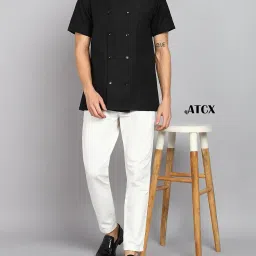 atcx Chef Coat For Men & Women, Unisex Half Sleeve, Breathable Professional Kitchen Uniform Apron image 2