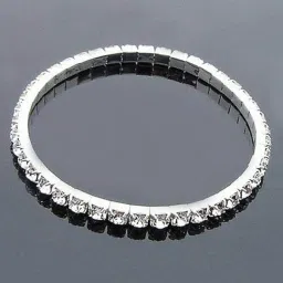 rvm jewels Elastic Fashion Silver Tone Crystal Rhinestone Ankle Anklet Bracelet Stylish Single Row for Women and Girls image 5