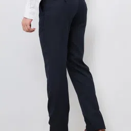 raymond Men Slim Fit Structure Pattern Poly Viscose Blend Pleatless Formal Trouser image 3