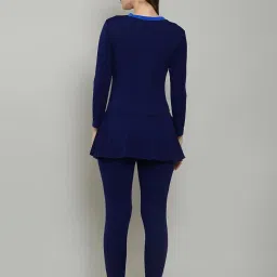 megaska Women Color Block Full Coverage One Piece Swimsuit with Removable Chest Pads Front Zipper Frock Style Design Swimming Costume image 1