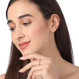 zaveri pearls Rose Gold Cubic Zirconia Contemporary Brass Sleek Adjustable Ring For Women-ZPFK10902 image 5