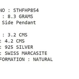 ananth jewels Somma Made with Swarovski Marcasite 925 Silver Pendant Asho Farohar for Men image 5