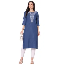 gia Denim Kurtis for Women Delicate Embroidery image 4