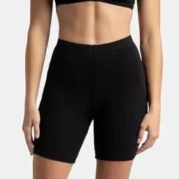 softik Women's Cycling Shorts, High Waisted, Comfortable and Soft Fabric (in, Numeric, Free Size, Regular, Black and Beige) image 1