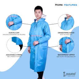 cockatoo RNCT-02 Rain Coat for Men & Women,Oercoat Oxford Material Rain Coat for Men & Women Waterproof, Orange(6 Month Warranty) image 1