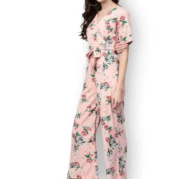 zima leto Women's Pastel Floral Jumpsuit Sleeveless Wide-Leg One-Piece for Summer Fresh Floral Print for Beachwear, Brunch or Vacation image 1