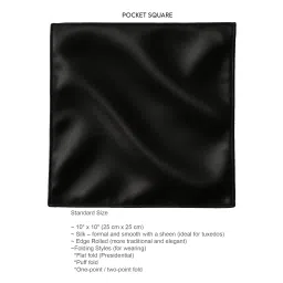 kingson Men's Satin Cummerband, Bow Tie and Pocket Square Set (Black). image 3