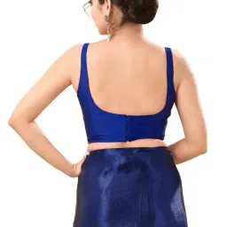 vamas Women's Georgette Padded Self Design Sleeveless Readymade Saree Blouse (X-1205.NS) image 1