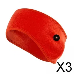 merishopp 3xEar Warmers Headband with Buttons Winter Earmuffs for Adults Cycling Skiing Red image 2