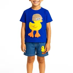 pop street kids Baby Boy Smiley Tshirt Denim Set | Trendy & Comfortable image 1
