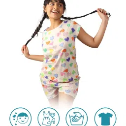 hestia | Co-Ord Night Wear with Shorts and T-Shirt for Women | Co Ord Cotton Night Suit for Woman | Anti Rash Fabric Night Dress Set | Shrink Free | Breathable Fabric (Co-ordinate Set 1) image 4