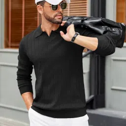 northwind Men's Cotton Full Sleeve Collar Polo Sweater for Man Rib Knitted Sweaters for Men Winter Pullover Sweater for Men image 4