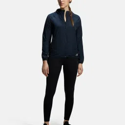 jockey MW50 Women's Microfiber Fabric Relaxed Fit Raglan Styled Water Resistant Hoodie Jacket with Stay Dry Treatment image 3