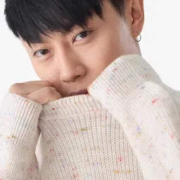 the souled store Sandstone Men and Boys Full Sleeves Round Neck Speckled Knitted Acrylic Lightweight Casual Oversized Pullovers image 1