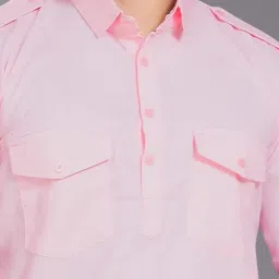 divisive Men's Cotton Blend Pathani Kurta Pyjama Set image 5