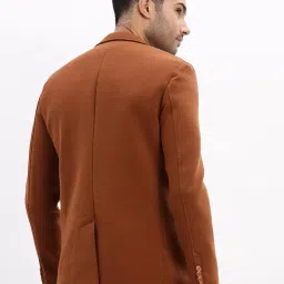 showoffff SHOWOFF Men's Solid Notched Lapel Black Single Breasted Blazer-EX-Cotry_Black image 2