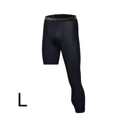 club bollywood The Style Sutra Mens Athletic Pants Workout Leggings for Basketball Training Fitness L Black Left Long|Leggings|1 Mens Compression Pants image 5