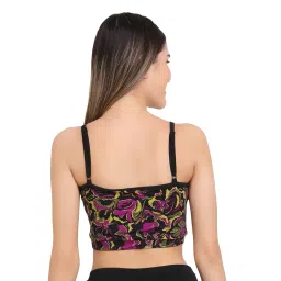 crevox Neon Printed Padded Sports Crop Top for Womens image 4