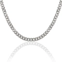czardonic Silver Stainless Steel Crosscut Chain for Men and Boys Chain with Stylish & Fancy Design for All Ocassion (Crosscut Style, 20 Inch) image 1