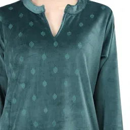 duchess Women's Supersoft Velvet Printed Nightsuit for Winter wear image 5