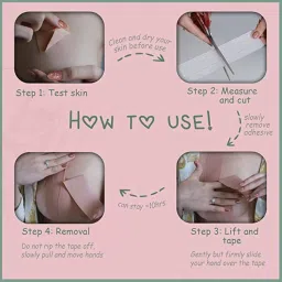 gk shopping Boob Tape Boobytape for Breast Lift | Achieve Chest Brace Lift & Contour of Breasts | Sticky Body Tape for Push up & Shape in All Clothing Fabric Dress Types | image 4