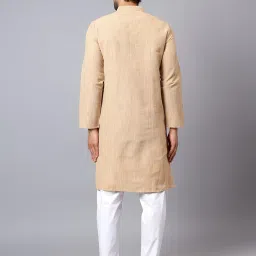 latest chikan Men's Cotton Long Kurta Full Sleeves - Casual Ethnic Wear image 4