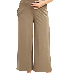 AV2 Women High Rise Cotton Lycra Stretchable Relaxed Fit Maternity Pants | Maternity Yoga Pants | Maternity Trousers -5556 image 3